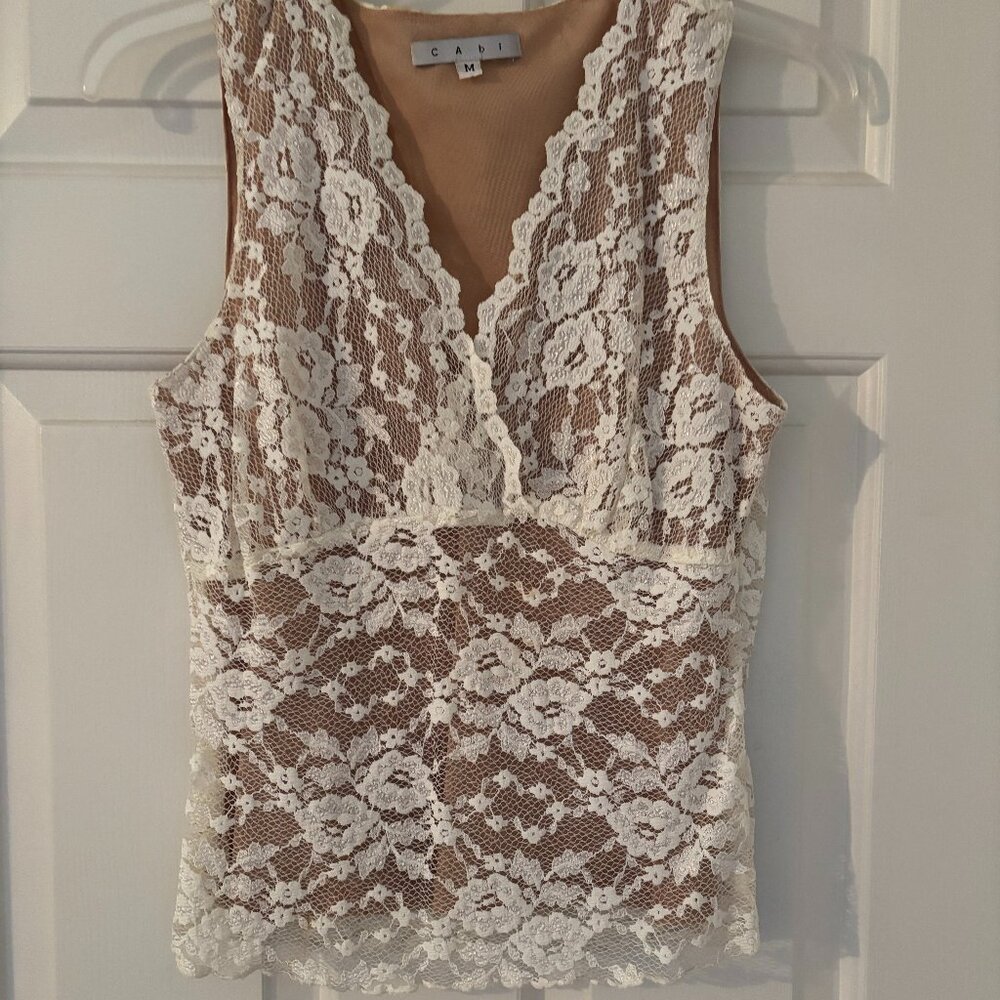 CAbi cream lace cami